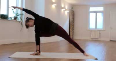 Erica in Yoga pose 